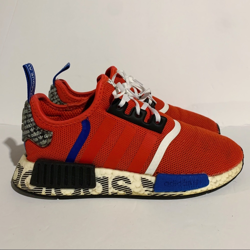 Adidas Kids NMD_R1 J 'Active Red Black' Athletic Sneakers,  Boys size 5.5